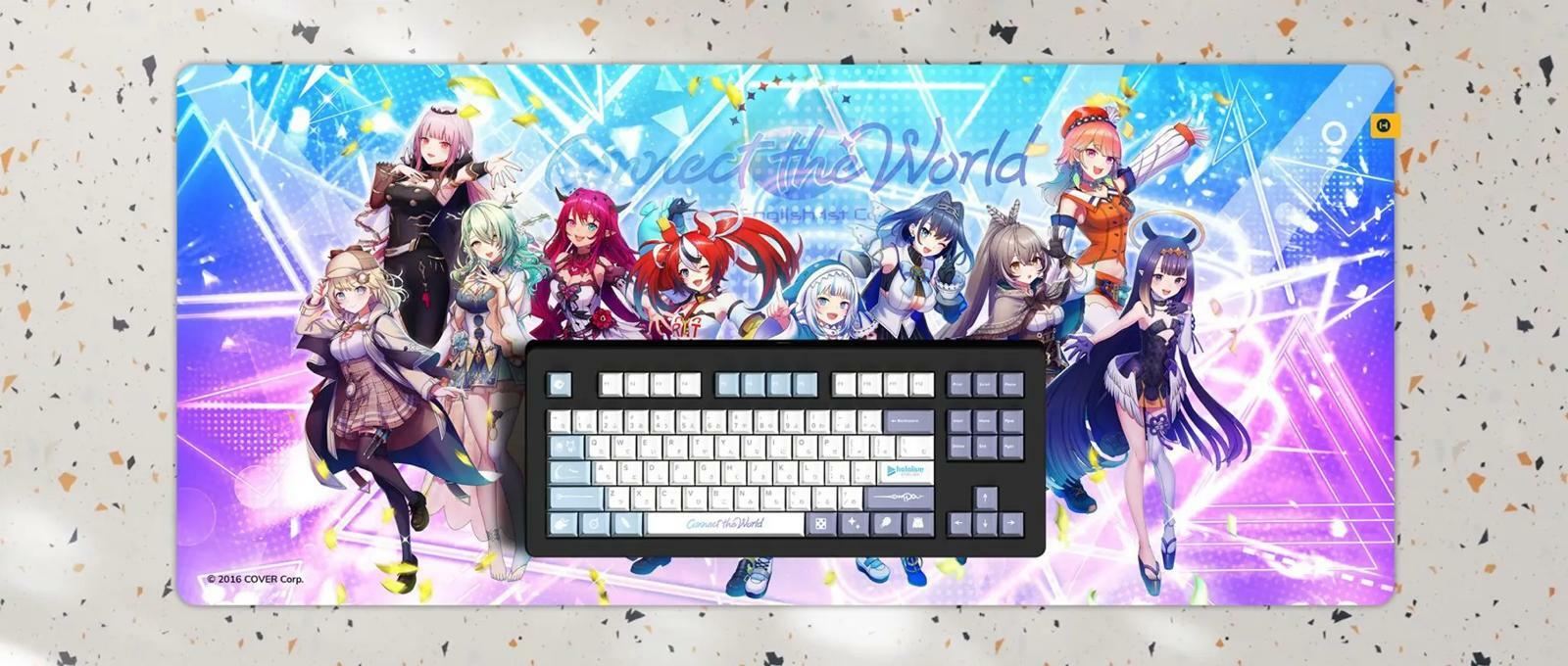 「第2團」「官方代購」  hololive English - Connect the World -鍵盤Cap及Desk Pad SET