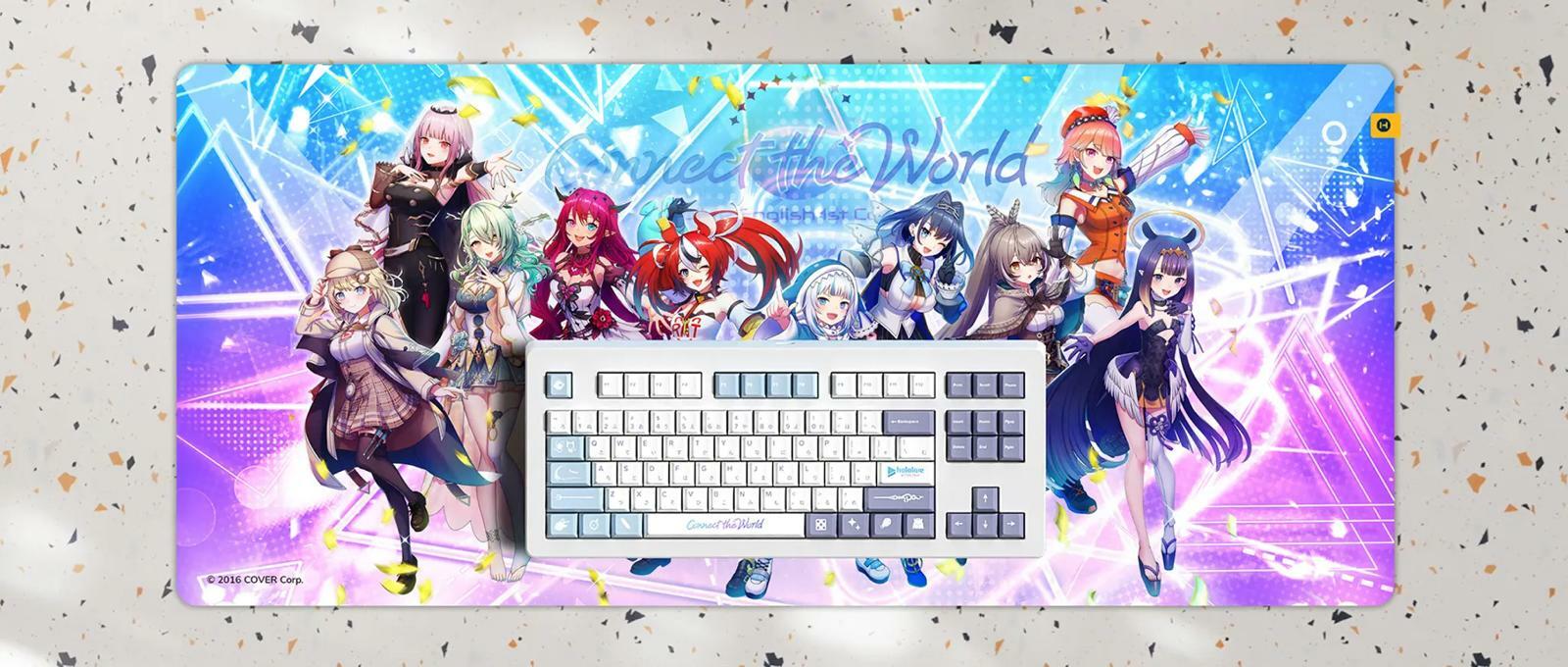 「第2團」「官方代購」  hololive English - Connect the World -鍵盤Cap及Desk Pad SET