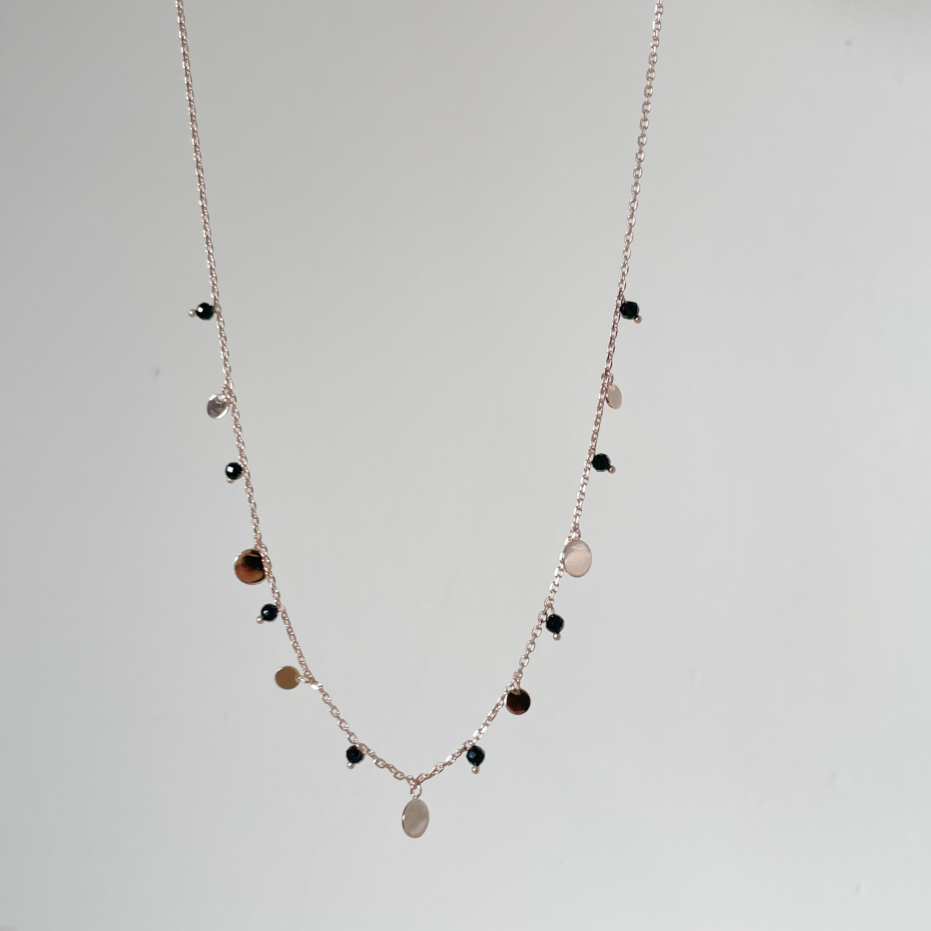 bohemian黑尖晶圓片項鍊