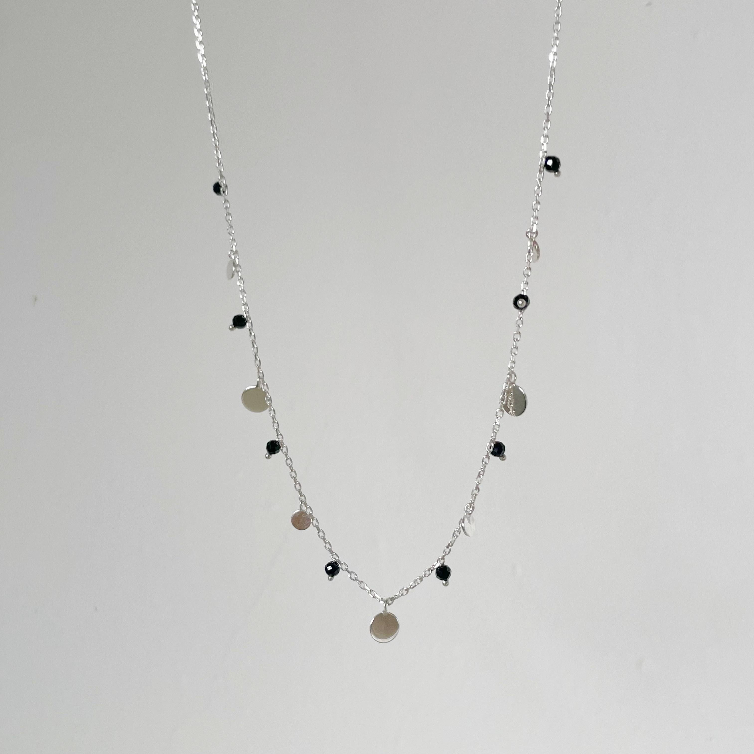 bohemian黑尖晶圓片項鍊