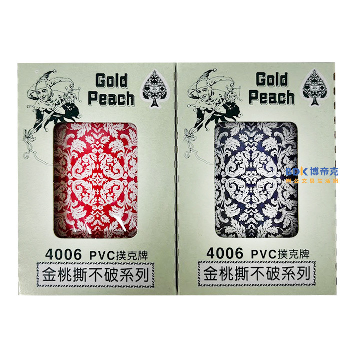 撲克牌 金桃GOLD PEACH #4006 P.V.C 撕不破系列