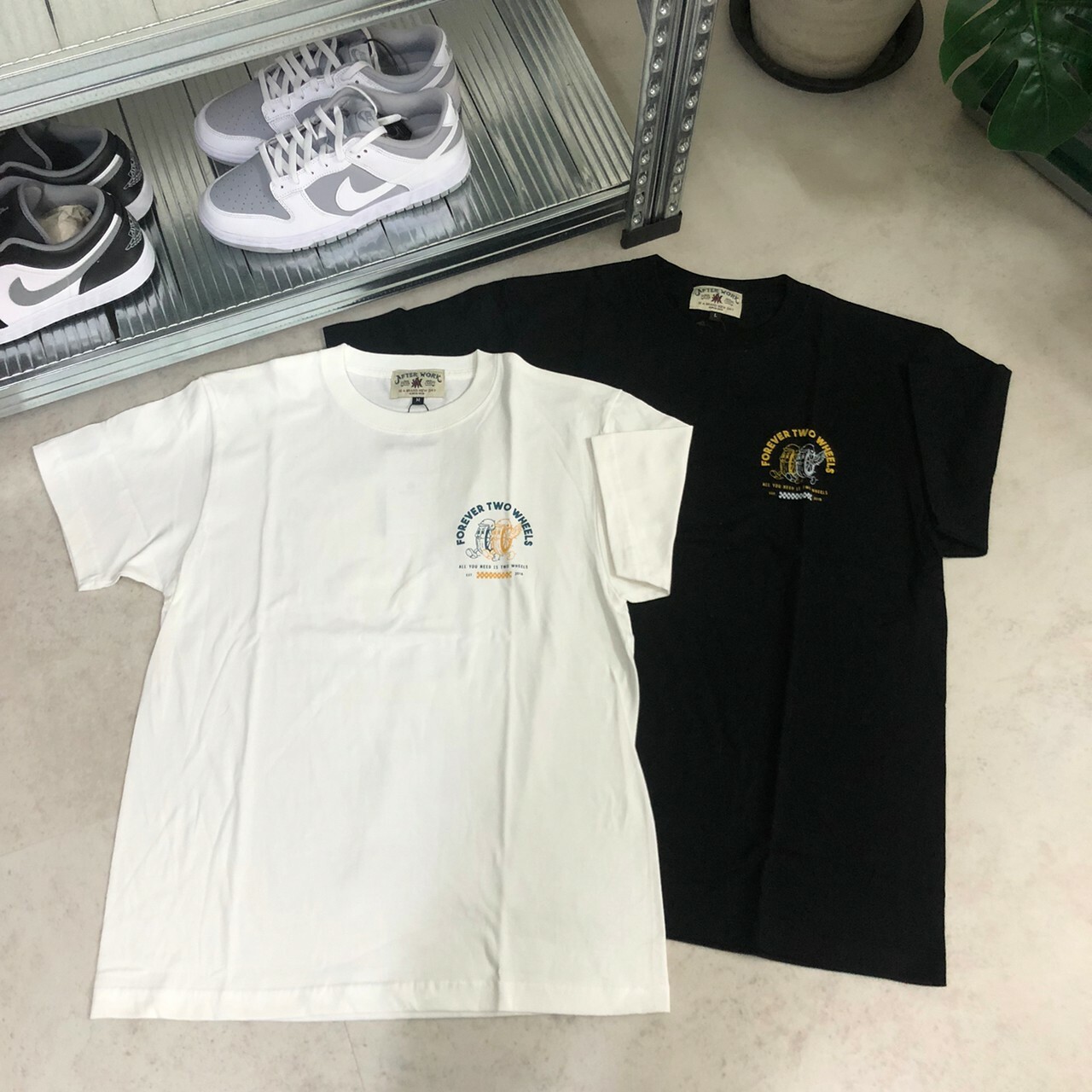 After Work 輪胎印刷短TEE