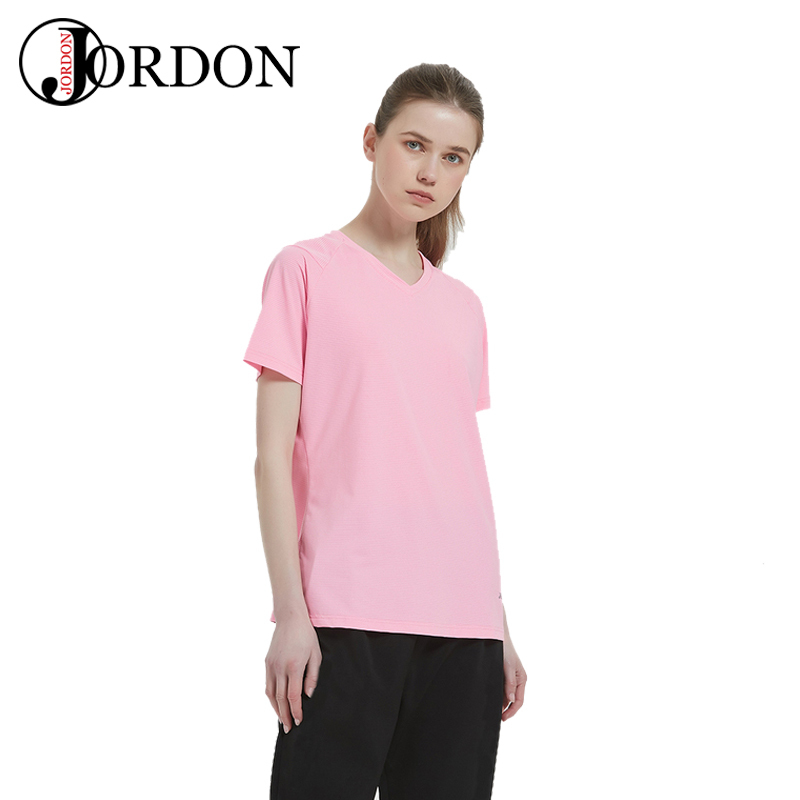 JORDON 橋登 女V領 銀纖抗菌短T排汗/透氣/快乾 10OW28224