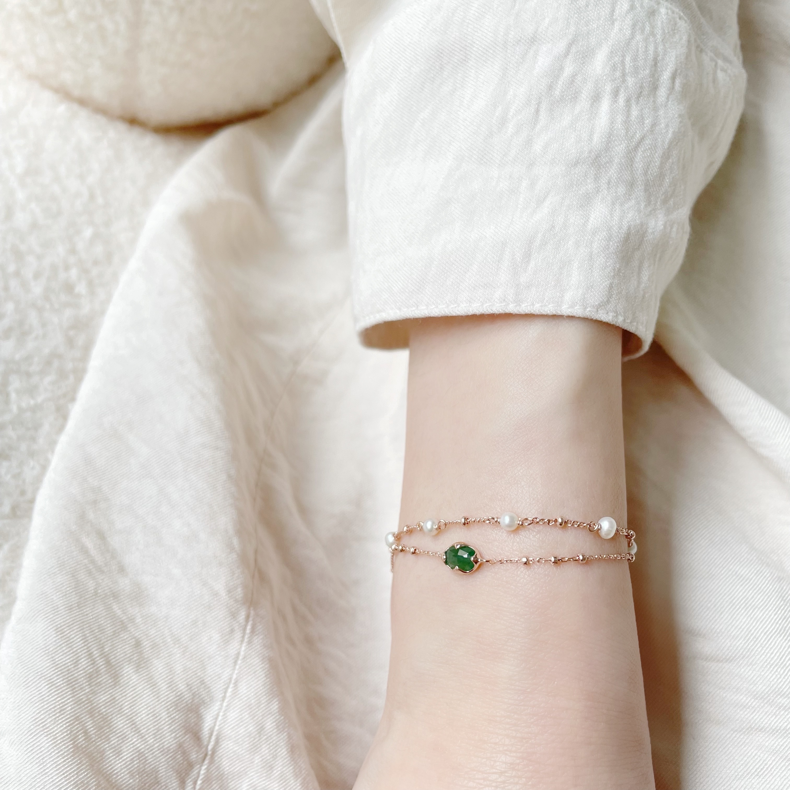 爪鑲小橢圓東菱石triplets手鍊