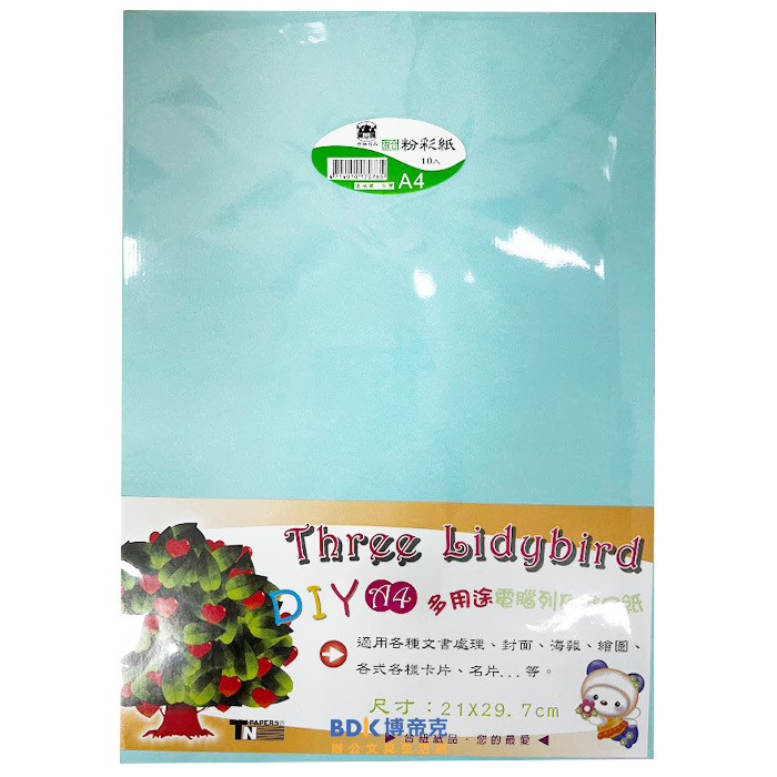 寶山牌 A4粉彩紙 10入(隨機10色)