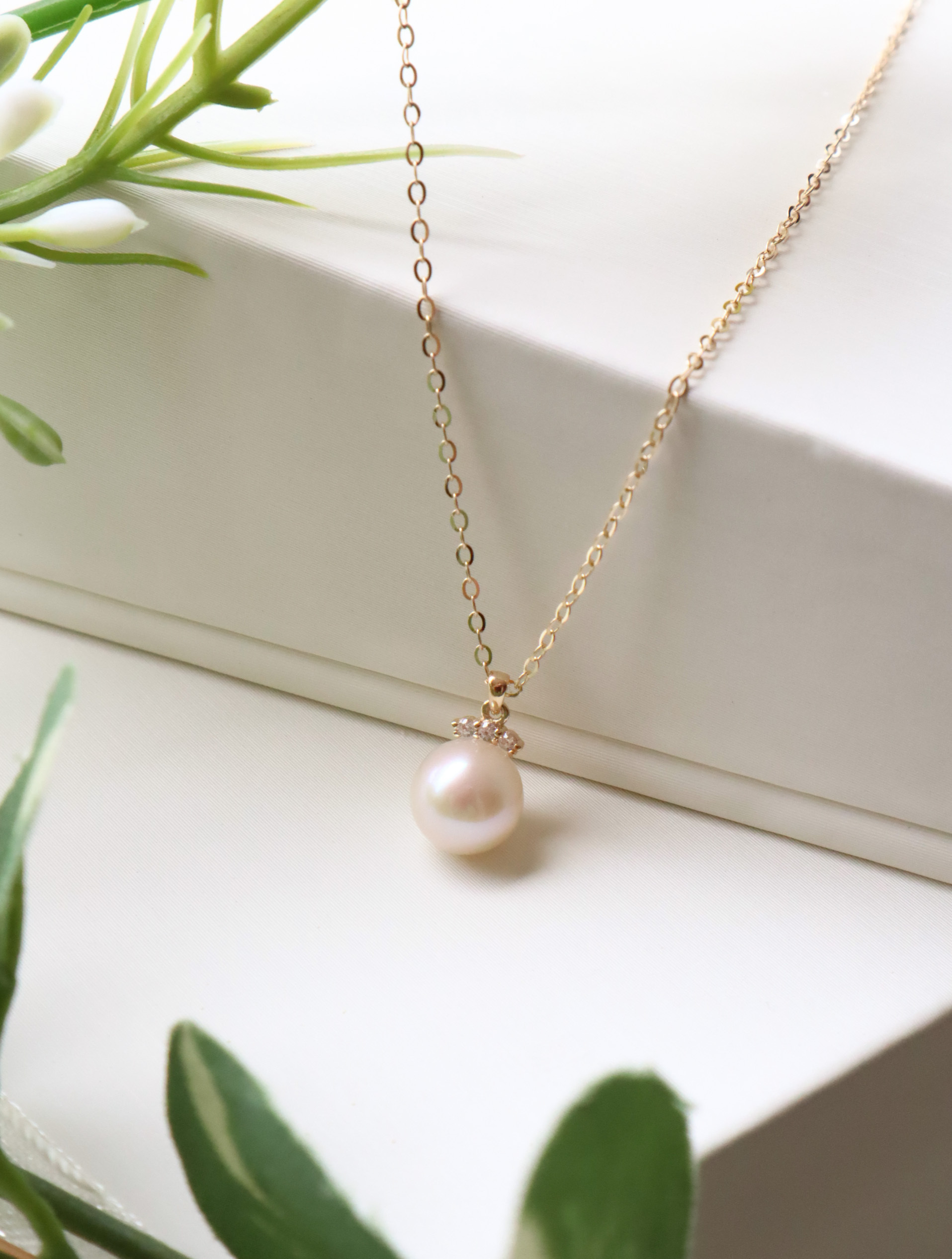 10K/皇冠珍珠項鍊