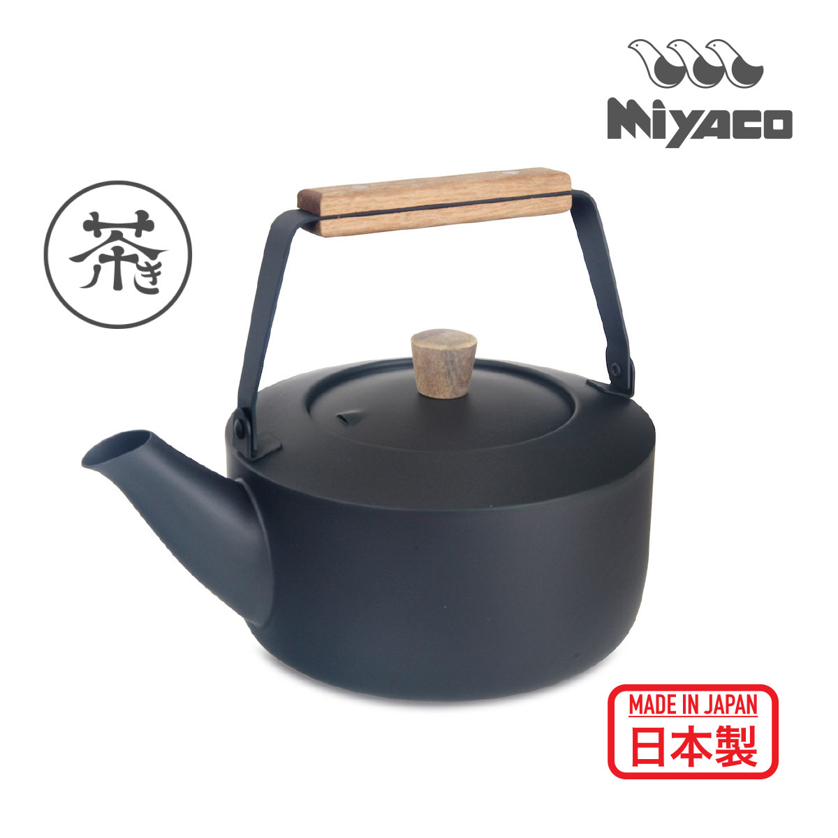 日本Miyaco Chaki 1.5L 不銹鋼水煲-啞黑 -CHA-11
