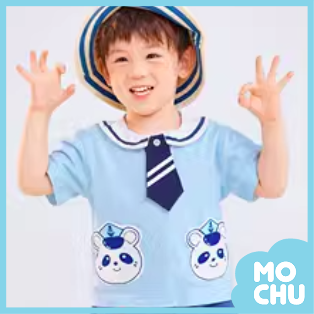 小熊船長海軍領短袖上衣