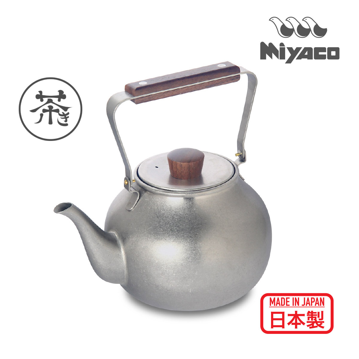 日本Miyaco Chaki 0.7L 不銹鋼茶壺-磨砂銀(L)