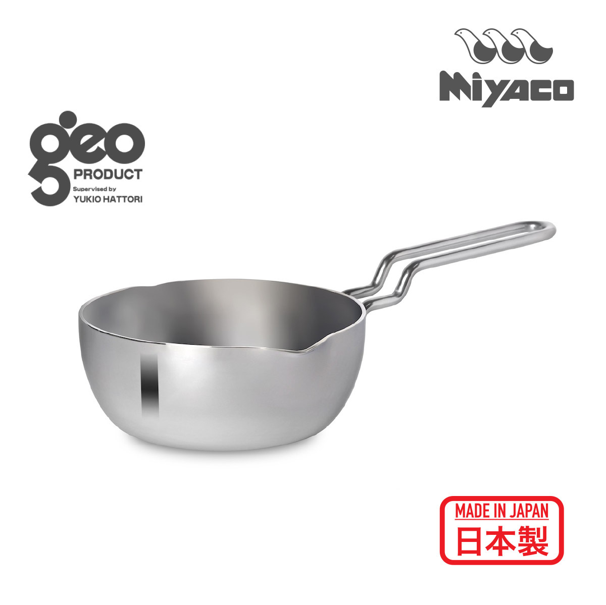 日本Miyaco GEO D15cm IH不銹鋼雪平鍋 -GEO-15YH