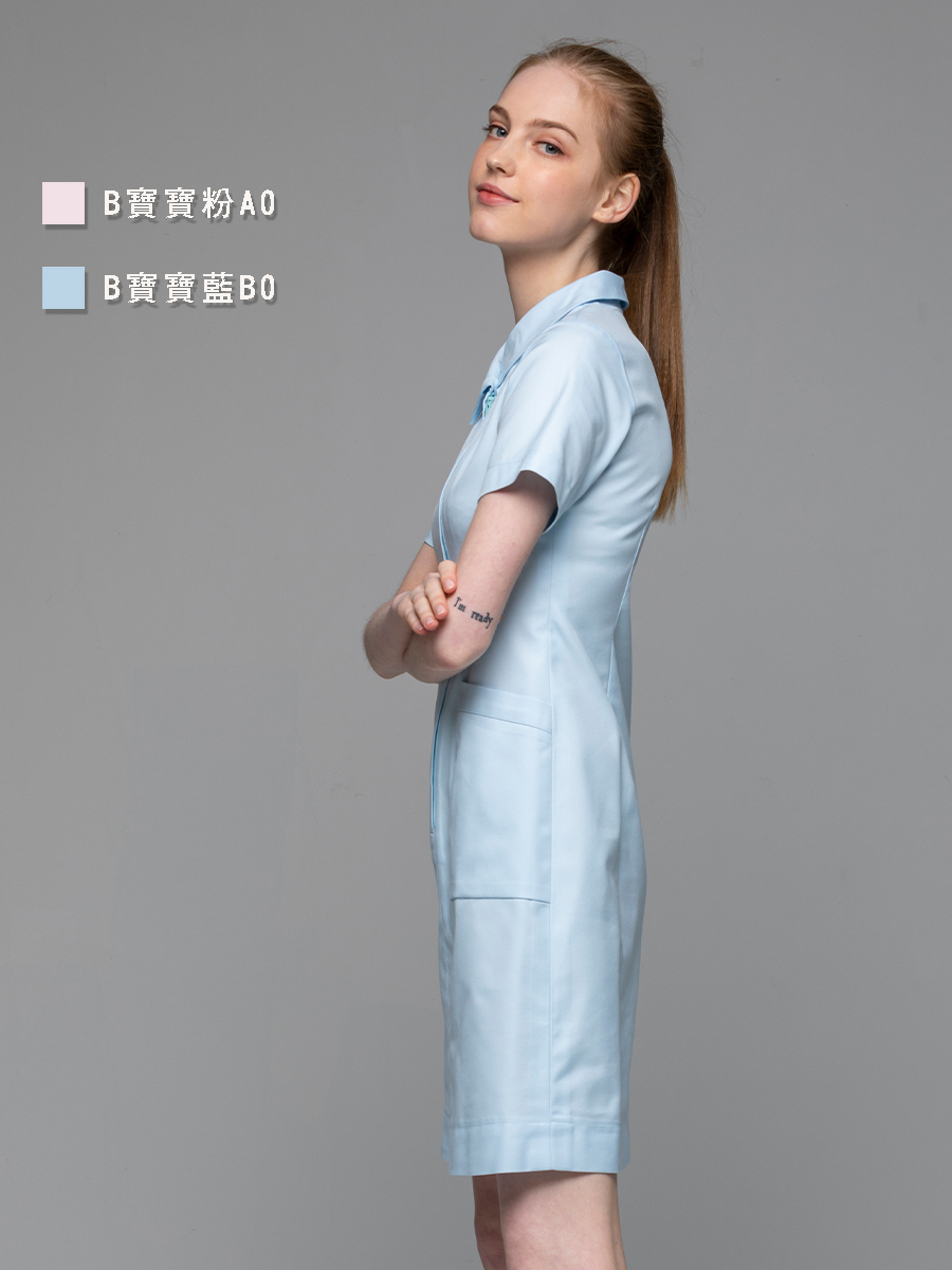 【 B111-B0 】女護理洋裝-B立挺布-寶寶藍