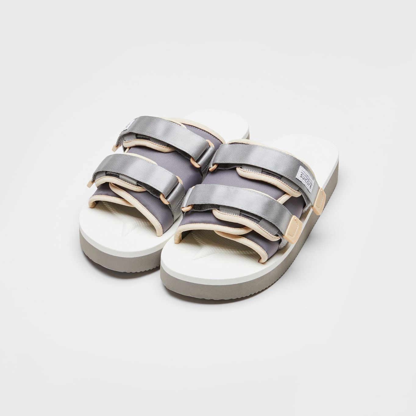 [出清商品售出無退換] SUICOKE MOTO-PO OG-056PO 藕紫灰白 尼龍 厚底 魔鬼氈 拖鞋【SK23056POGW】