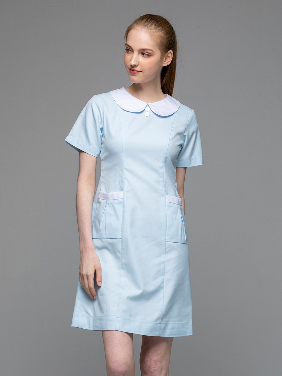 【 B101-B0 】女護理洋裝-B立挺布-寶寶藍