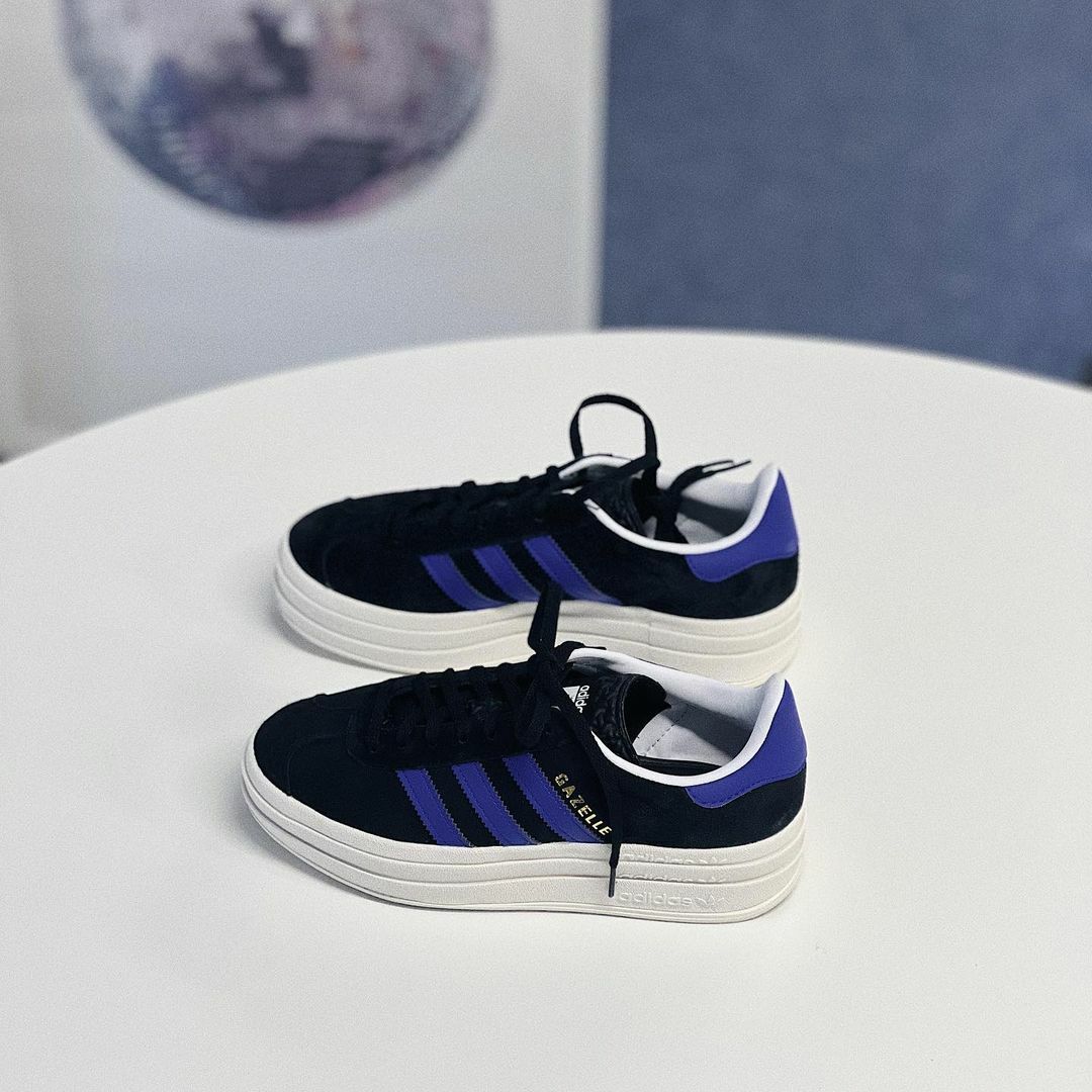 Adidas Originals Gazelle Bold Lisa同款 黑色 黑藍 厚底 增高 HQ4408