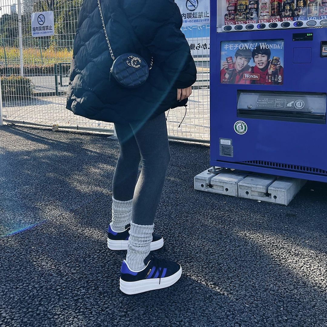 Adidas Originals Gazelle Bold Lisa同款 黑色 黑藍 厚底 增高 HQ4408