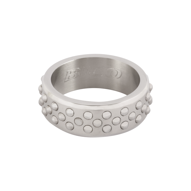 Bico戒指，男士戒指 窄版圓形鉚釘設計；不可動搖的力量（3210）