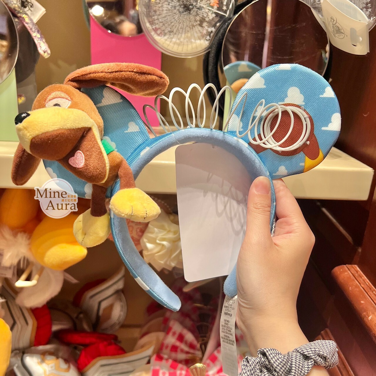 彈簧狗 Slinky Dog 造型 藍天白雲圖案 髮圈 髮箍 玩具總動員 Toy Story -香港迪士尼樂園