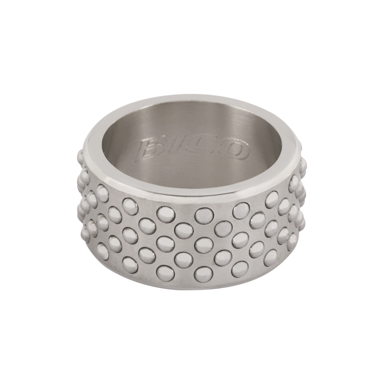 Bico戒指，男士戒指 寬版圓形鉚釘設計；不可動搖的力量（3212）