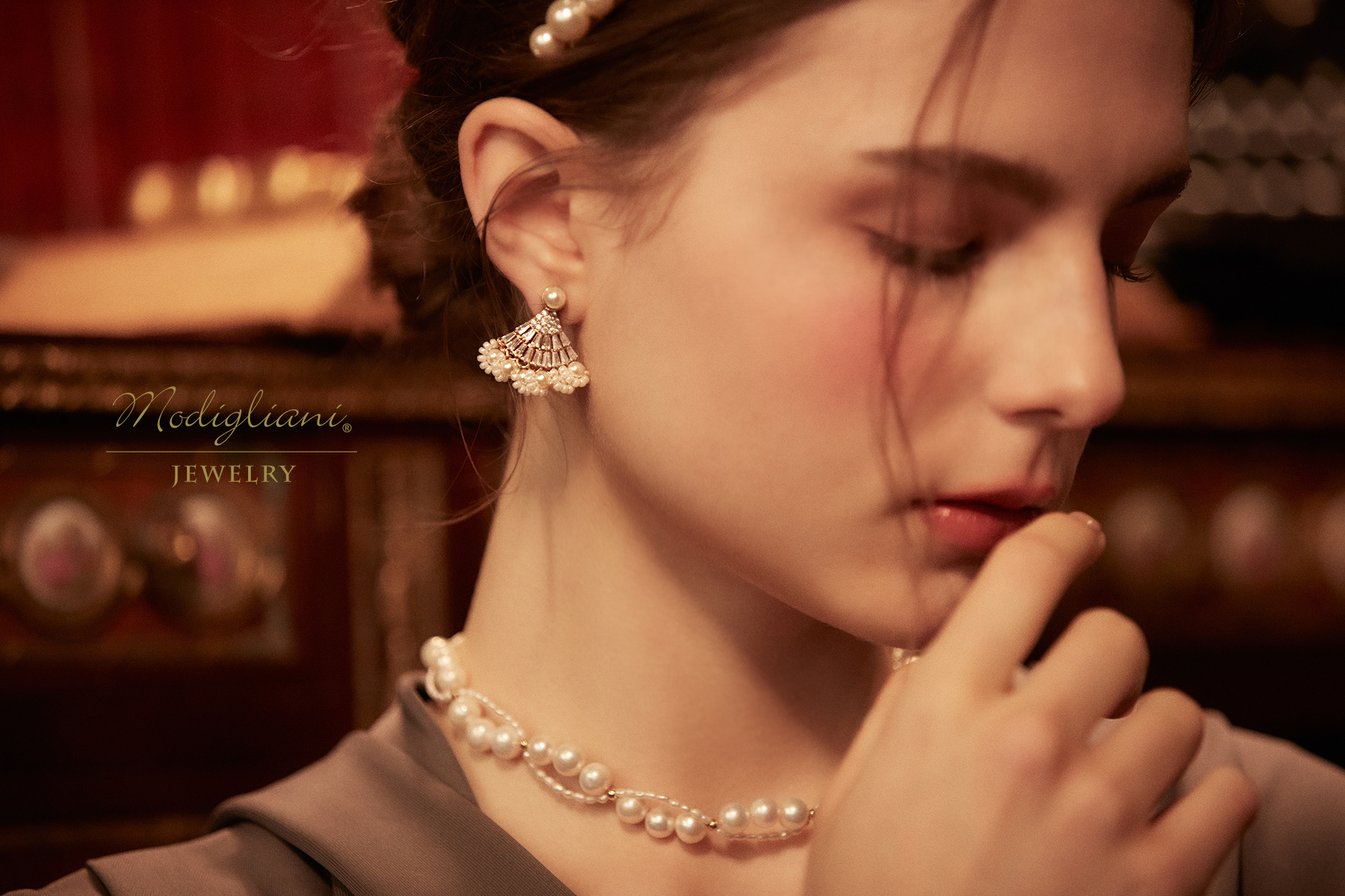 黃銅飾品,黃銅,耳環,兩戴式耳環,氣質,繁複,鋯石,珍珠,施華洛世奇水晶珍珠