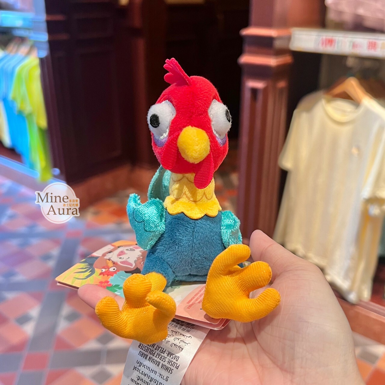 海洋奇緣 Moana 公雞 嘿嘿 Heihei 磁鐵 坐肩 絨毛 娃娃 公仔 -香港迪士尼樂園