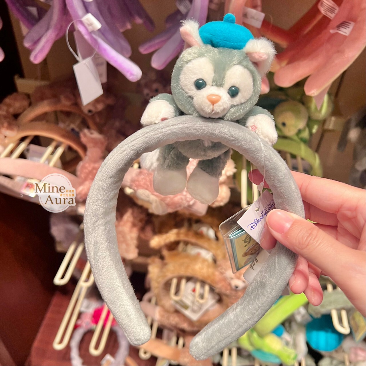 傑拉托尼 畫家貓 Gelatoni 正面趴姿 趴趴 絨毛造型 髮圈 髮箍-香港迪士尼樂園