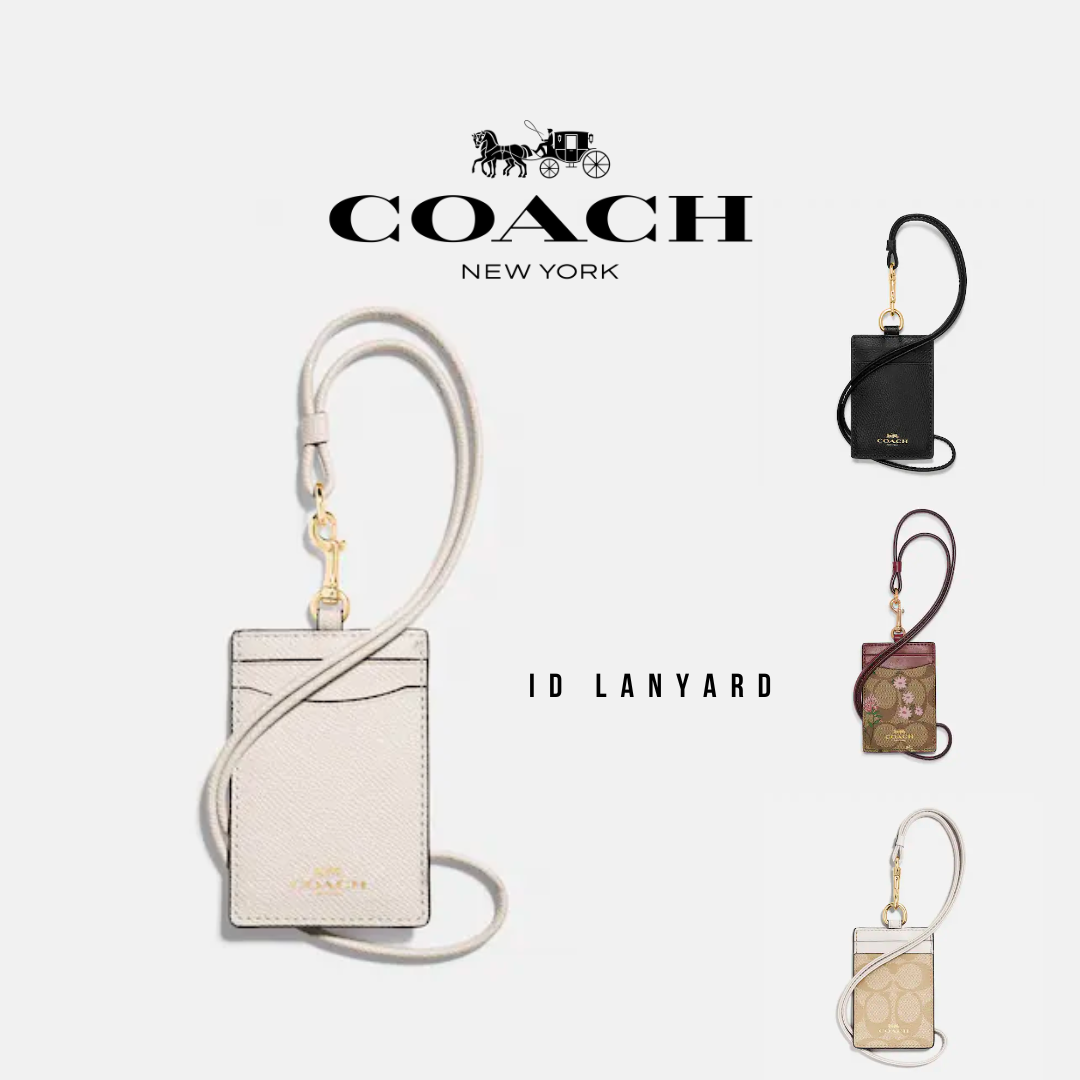 現貨｜COACH 證件掛頸卡套 Id Lanyard In Signature Canvas With Evergreen Floral Print