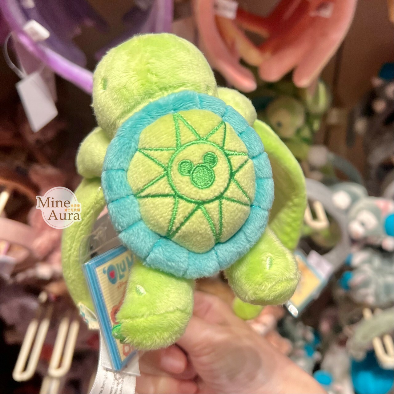 奧樂米拉 海龜 OluMel 正面趴姿 趴趴 絨毛造型 髮圈 髮箍-香港迪士尼樂園