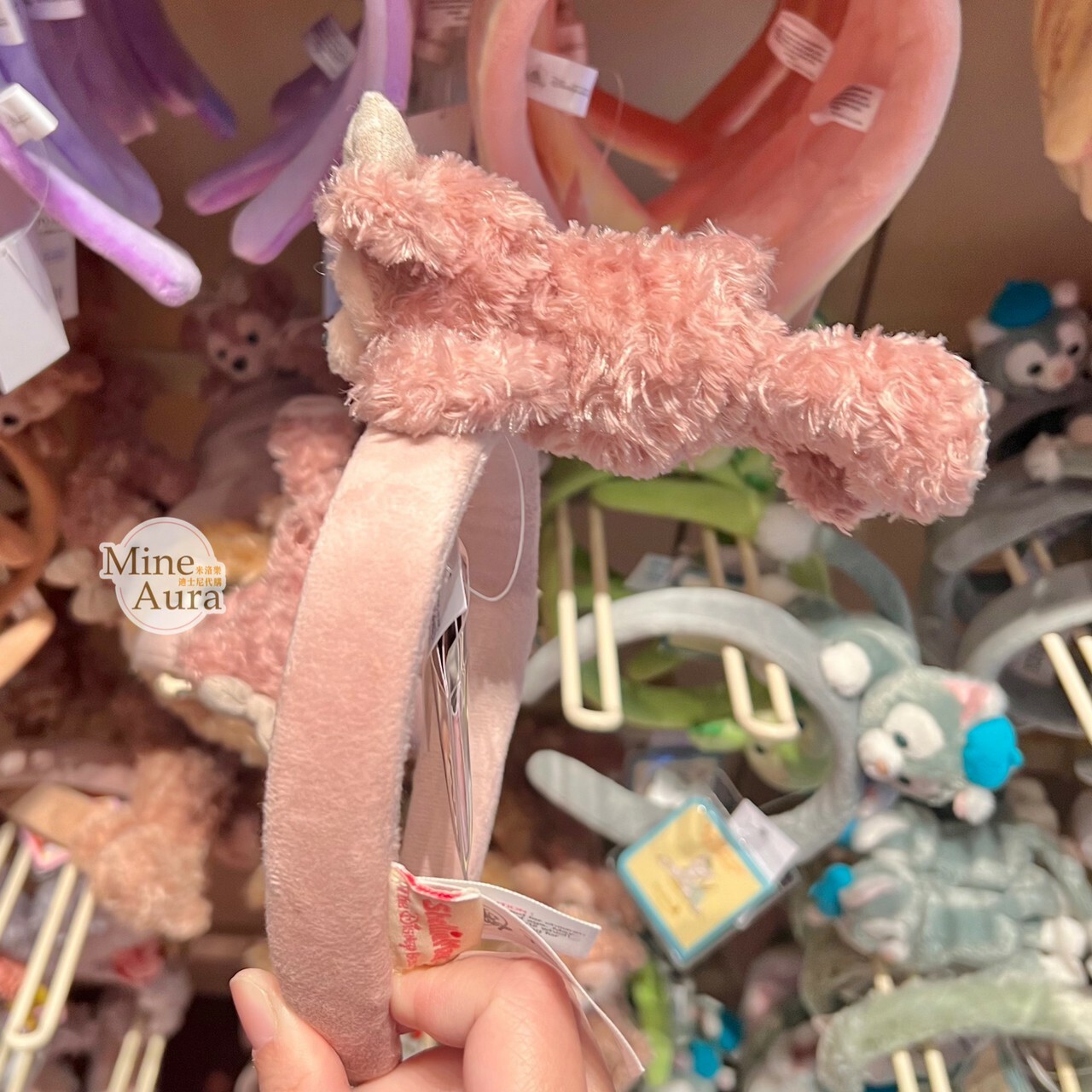 雪莉玫 ShellieMay 正面趴姿 趴趴 絨毛造型 髮圈 髮箍-香港迪士尼樂園