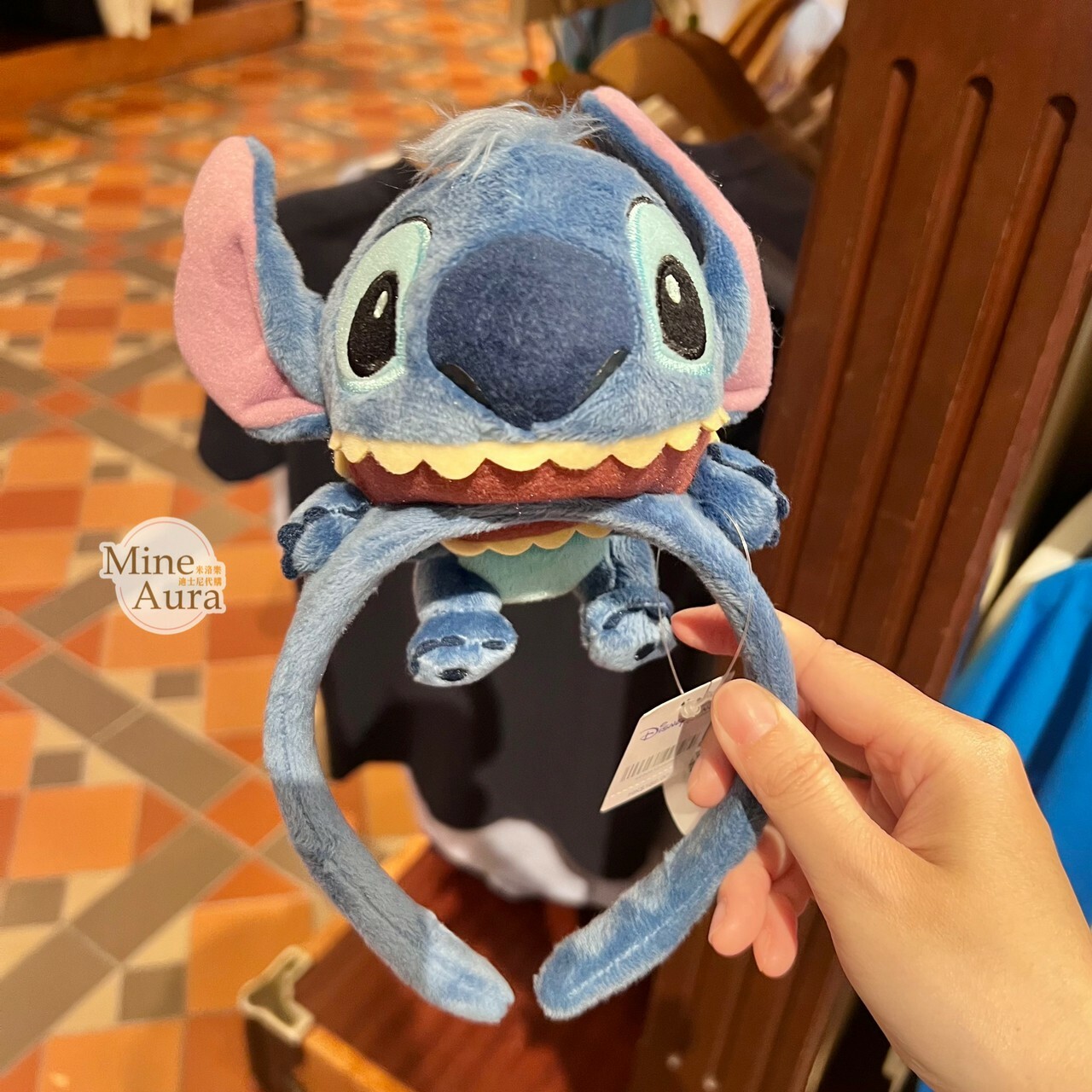 (現貨) 史迪奇 Stitch 正面趴姿 趴趴 絨毛造型 髮圈 髮箍 星際寶貝 Lilo & Stitch -香港迪士尼樂園