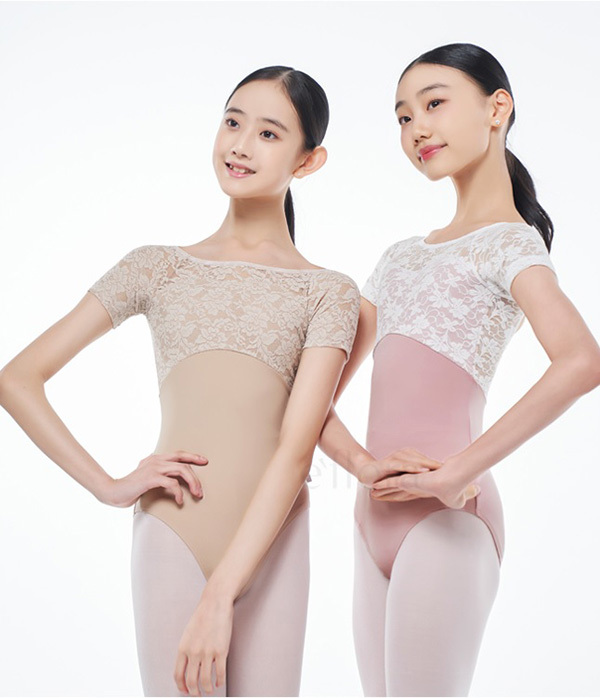 韓國eflora【EB-EFL02 短袖蕾絲舞衣】可放胸墊