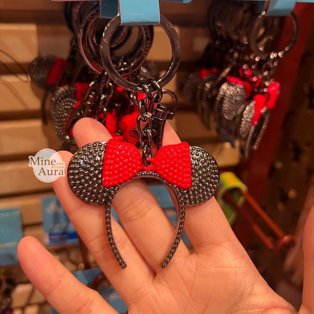 米妮 Minnie 髮圈 造型 鑰匙圈 吊飾 -香港迪士尼樂園