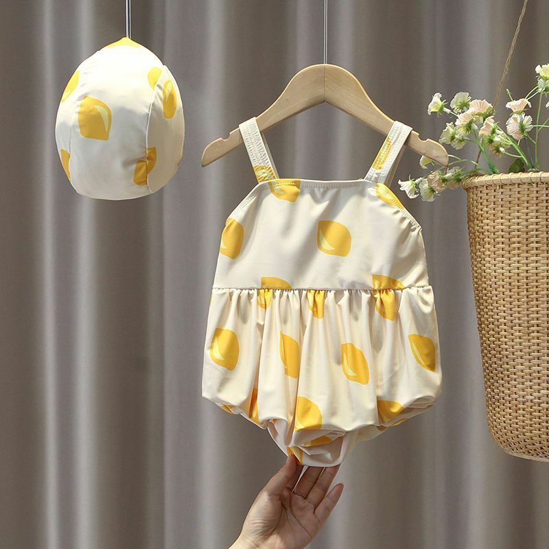 V15YW_SS23_C🍋Yellow Lemon 吊帶泳衣連帽