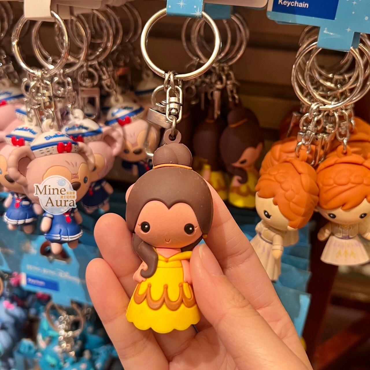 Q版 貝兒公主 Belle 立體 鑰匙圈 吊飾 美女與野獸 Beauty and the Beast -香港迪士尼樂園