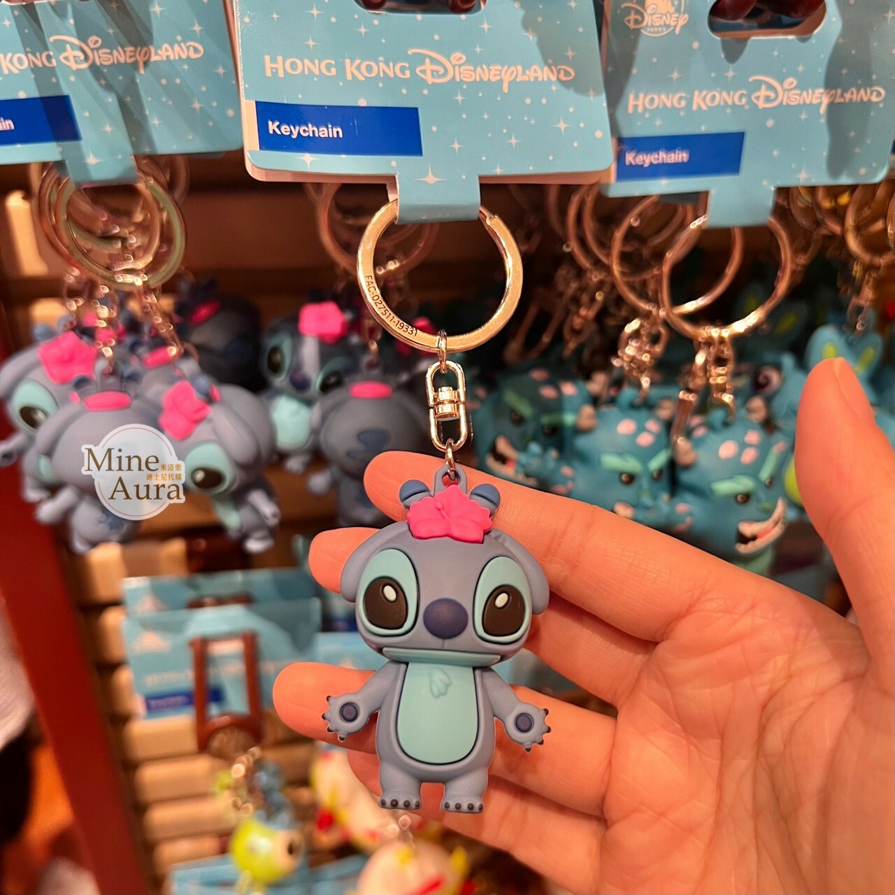 Q版 史迪奇 Stitch 扶桑花 立體 鑰匙圈 吊飾 星際寶貝 Lilo & Stitch -香港迪士尼樂園