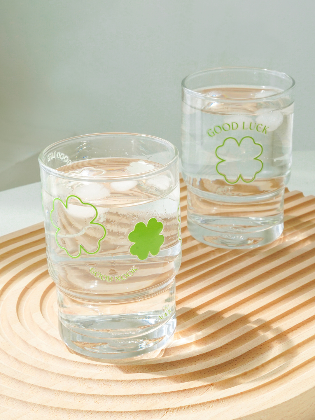 𝑮𝑶𝑶𝑫 𝑳𝑼𝑪𝑲 𝑮𝑶𝑶𝑫 𝑵𝑶𝑶𝑲 韓系可疊玻璃杯組（1組2個）