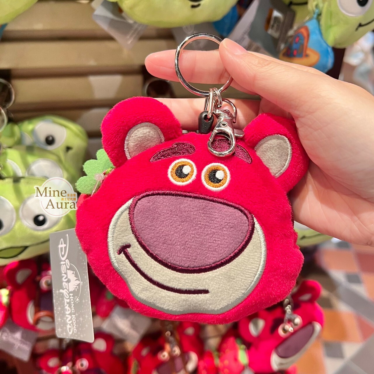 熊抱哥 Lotso 大頭 造型 絨毛 伸縮設計 零錢包 玩具總動員 Toy Story -香港迪士尼樂園