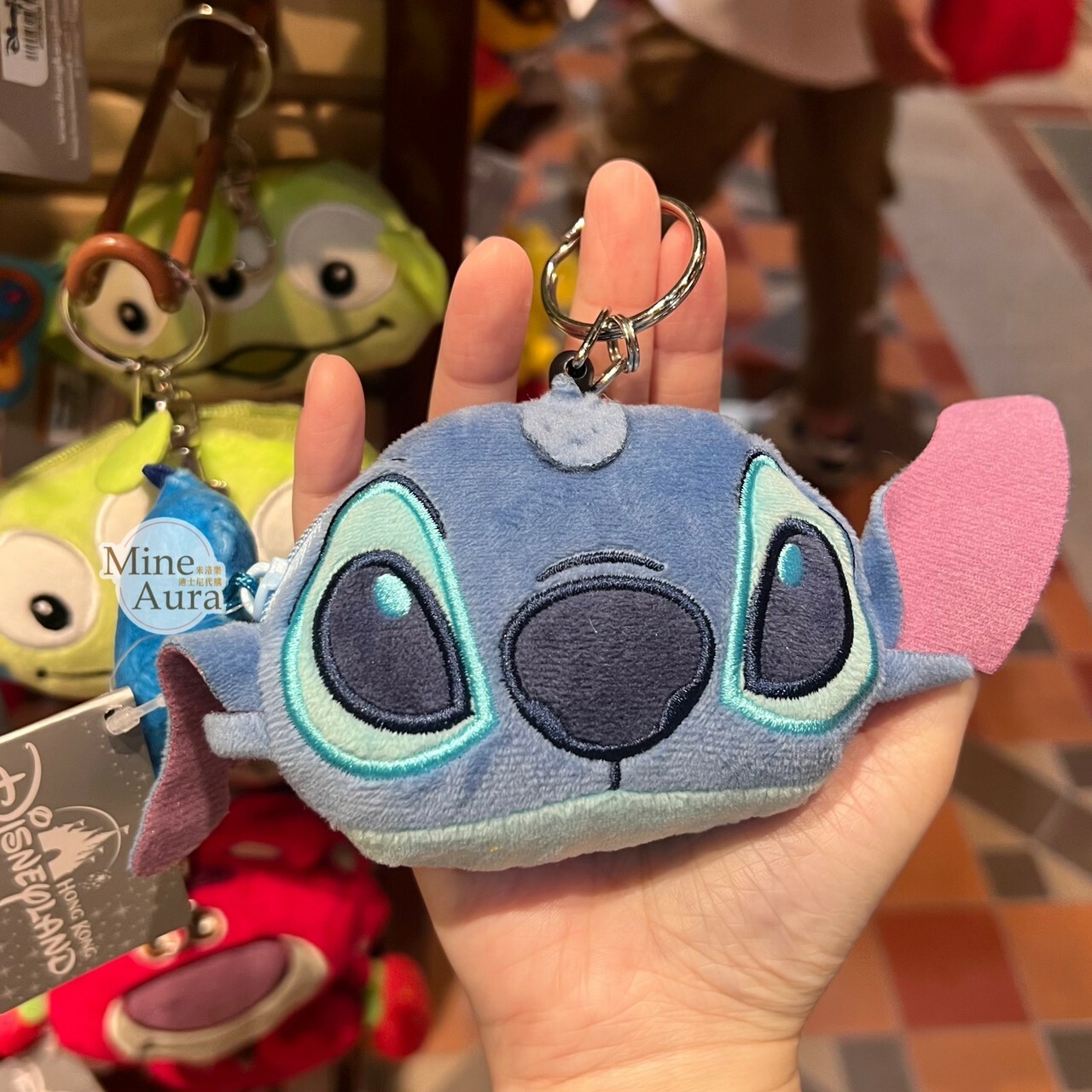 史迪奇 Stitch 大頭 造型 絨毛 伸縮設計 零錢包 星際寶貝 Lilo & Stitch -香港迪士尼樂園