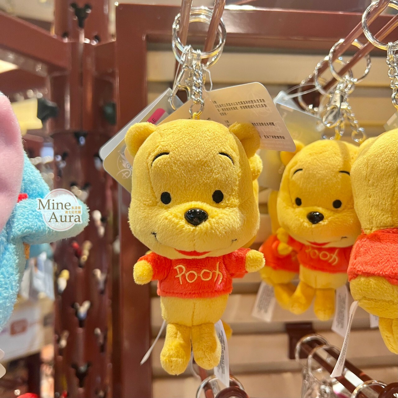 小熊維尼 Winnie the Pooh 絨毛 鑰匙圈 吊飾 -香港迪士尼樂園