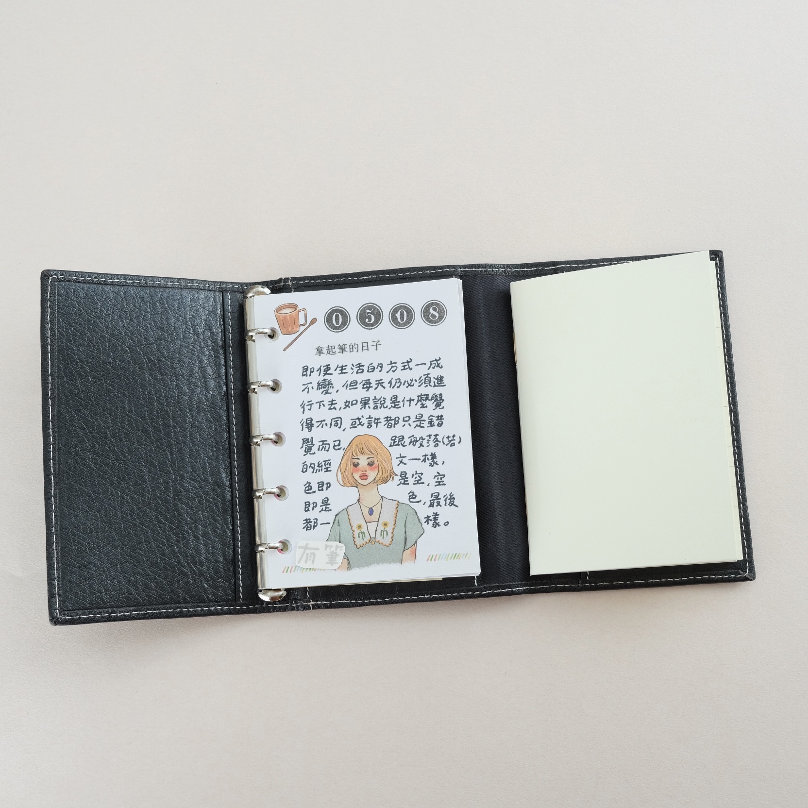 MICRO5+A7 DEEP 三折式萬用手冊 黑色｜ASHFORD 日本