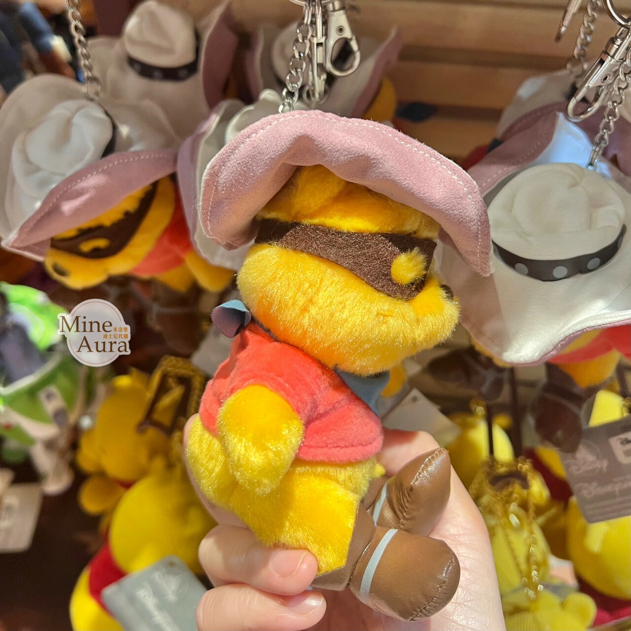 小熊維尼 Winnie the Pooh 西部牛仔 造型 絨毛 鑰匙圈 吊飾 -香港迪士尼樂園