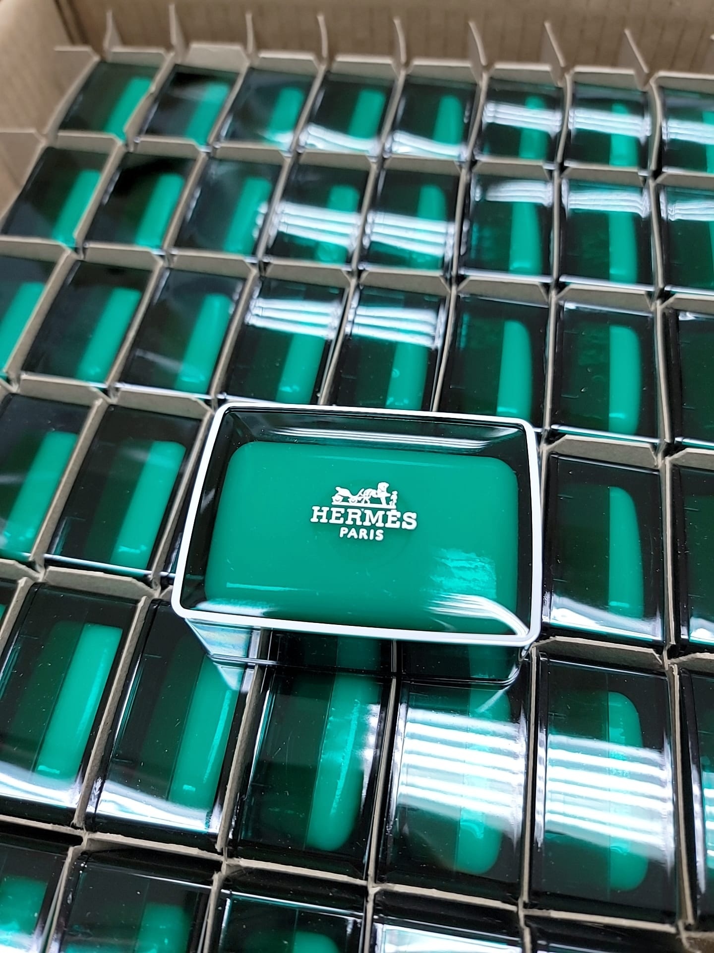 H橘綠之泉香皂50G綠色塑料盒子