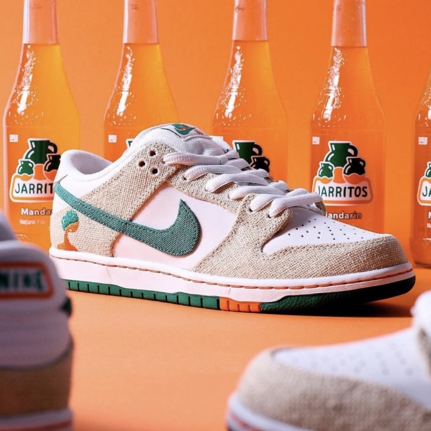 【APAIR】預購 Jarritos x Nike Dunk SB Low 撕撕樂 米白綠勾 麻布  果汁 FD0860-001