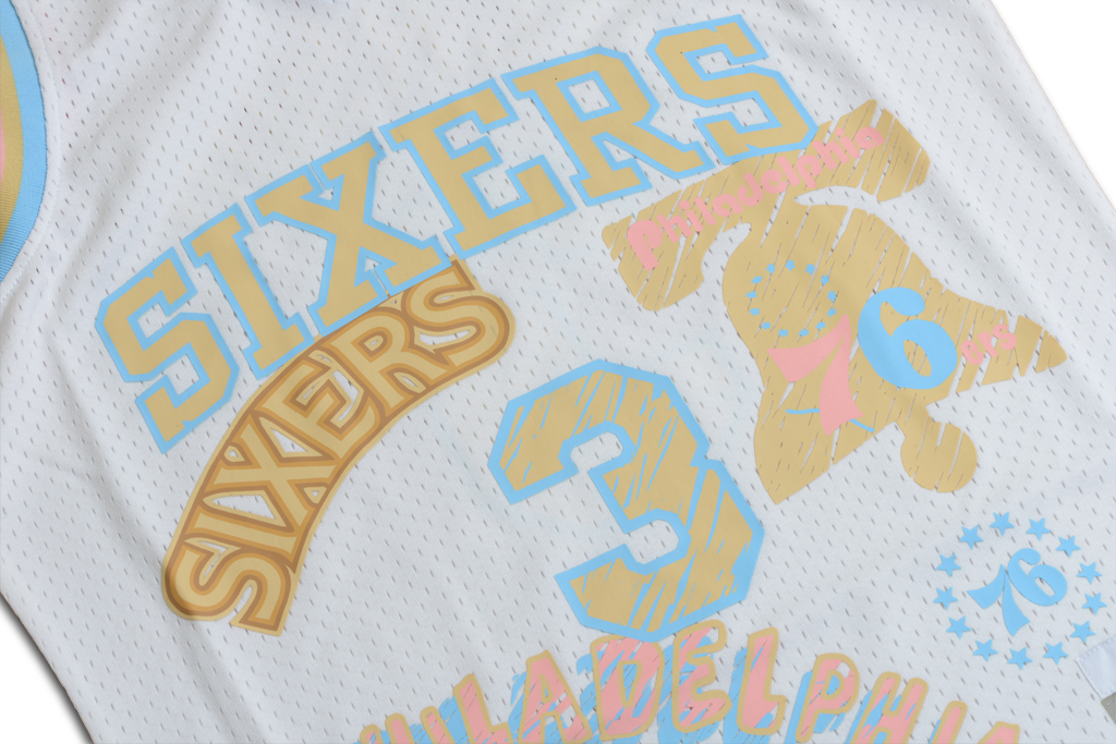 Mitchell & Ness 費城76人隊 Allen Iverson Sidewalk Sketch 復刻 Swingman 球衣