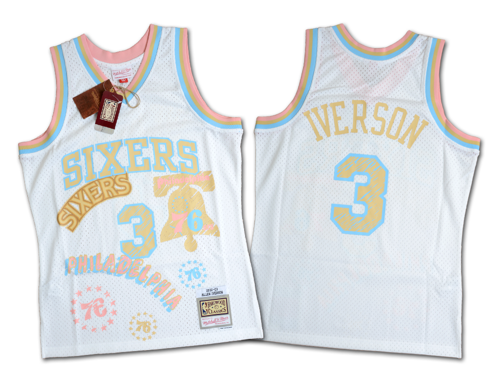 Mitchell & Ness 費城76人隊 Allen Iverson Sidewalk Sketch 復刻 Swingman 球衣