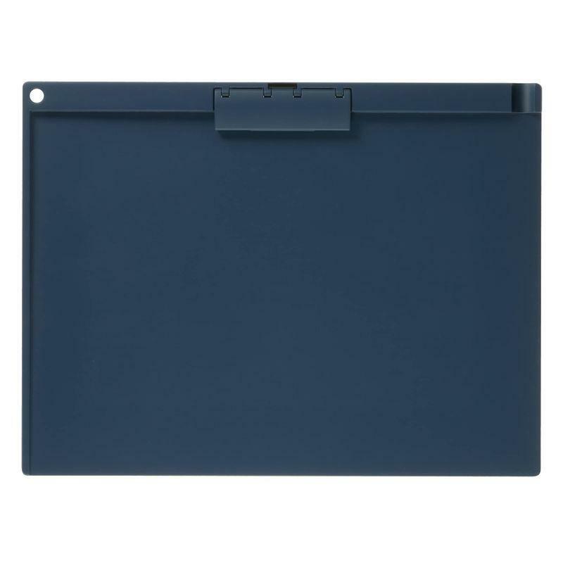 深藍 橫式 薄型靜音板夾｜日本KOKUYO