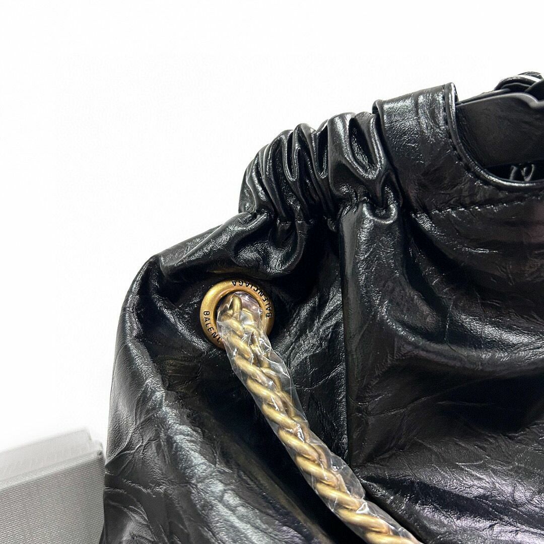 Balenciaga新款BB Crush垃圾袋 🪨｛牛皮黑｝