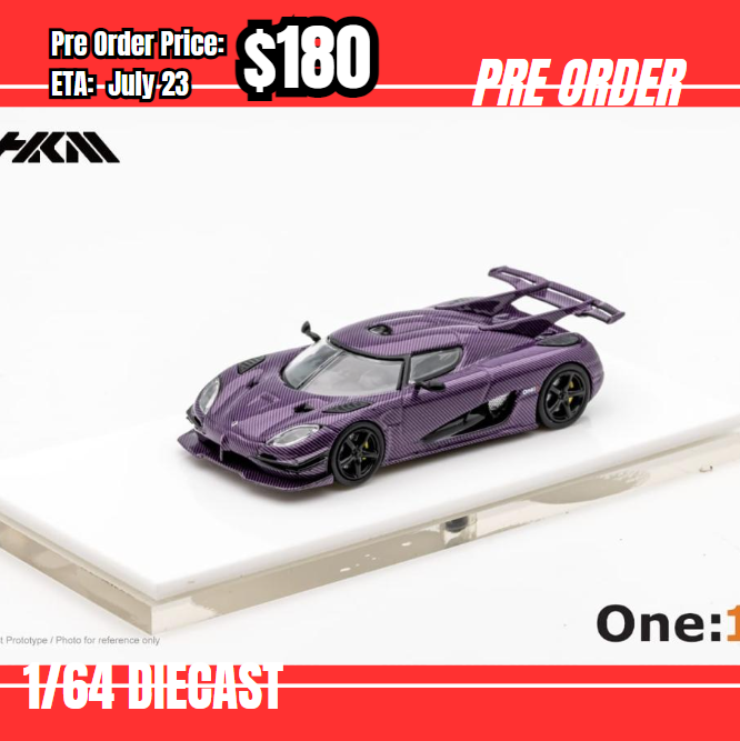 Pre Order-$180 HKM 1:64 Koenigsegg Agera One:1 Full Carbon Purple [OD12/05]