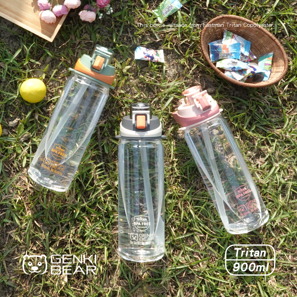 【GENKI BEAR】勾勾手Tritan運動水壺 / 900ml 共三色