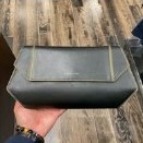 [S] TRUSSARDI SAGARIA FAUX LEATHER FLAP CLUTCH,BLACK, 8055720285734 (STJ98)