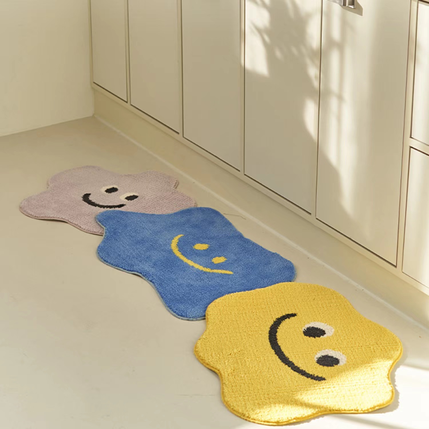 《2161》微笑不規則星星吸水地墊((仿羊絨))